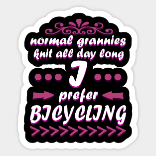 Grandma Cycling Bike Tour Fit Sticker